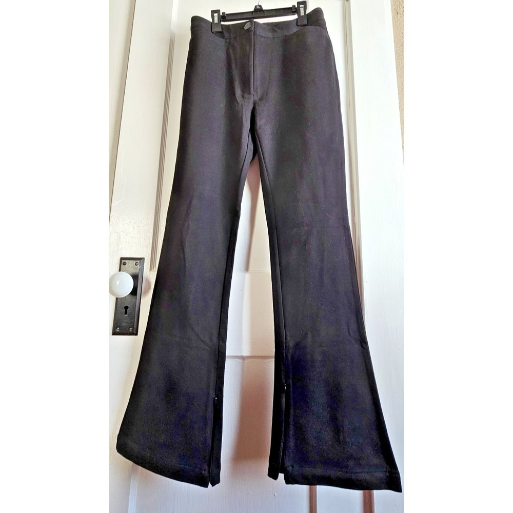 MAEVE by Anthropologie pull on side slit black woman trousers Sz‎ 4